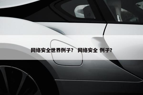网络安全世界例子？ 网络安全 例子？