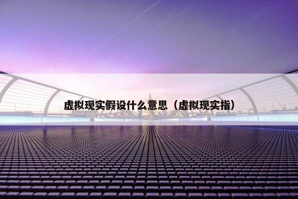虚拟现实假设什么意思（虚拟现实指）
