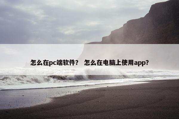 怎么在pc端软件？ 怎么在电脑上使用app？