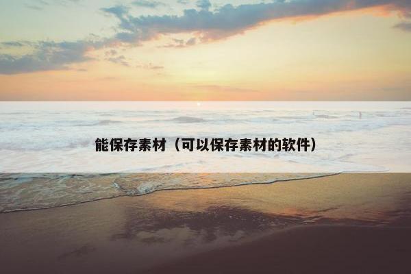 能保存素材（可以保存素材的软件）