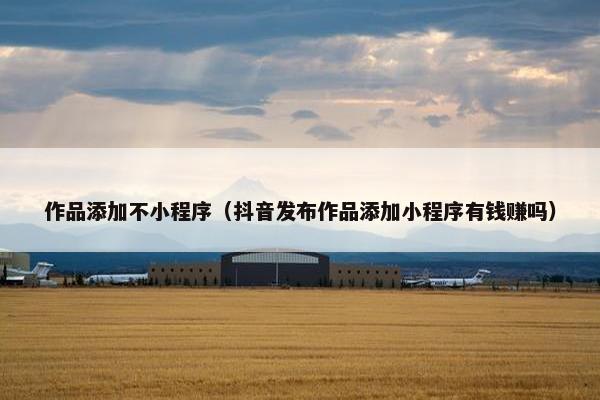 作品添加不小程序（抖音发布作品添加小程序有钱赚吗）