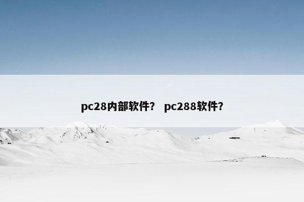 pc28内部软件？ pc288软件？