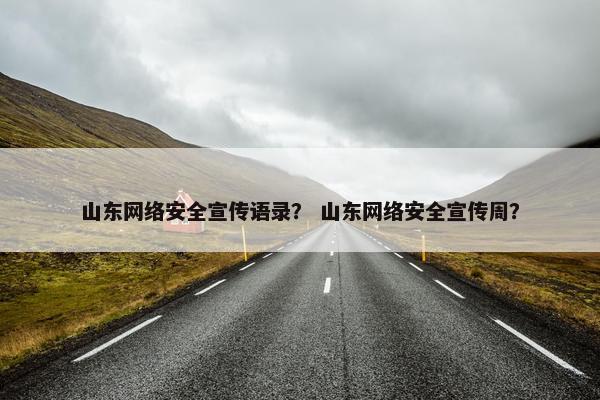 山东网络安全宣传语录？ 山东网络安全宣传周？