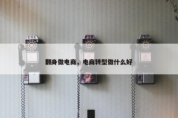 翻身做电商,电商转型做什么好 翻身做电商,电商转型做什么好