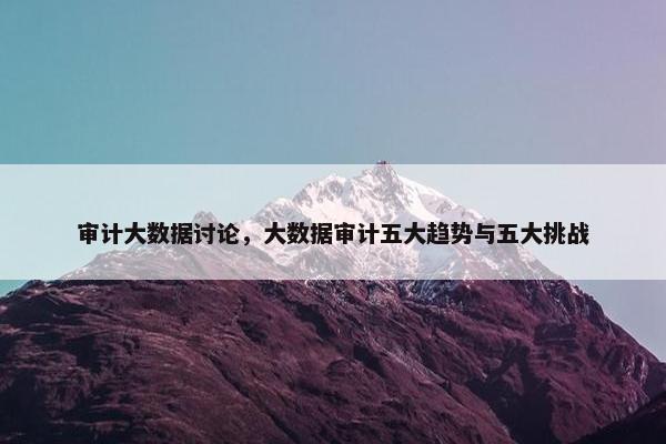 审计大数据讨论,大数据审计五大趋势与五大挑战