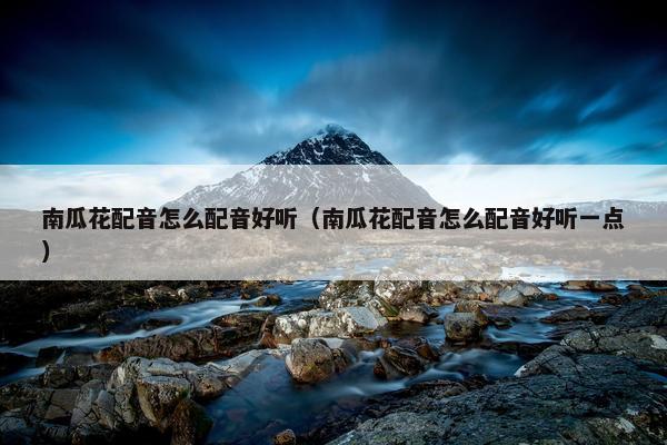 南瓜花配音怎么配音好听（南瓜花配音怎么配音好听一点）