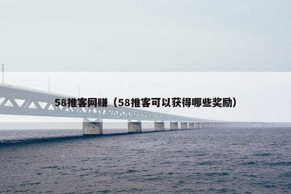 58推客网赚(58推客可以获得哪些奖励)