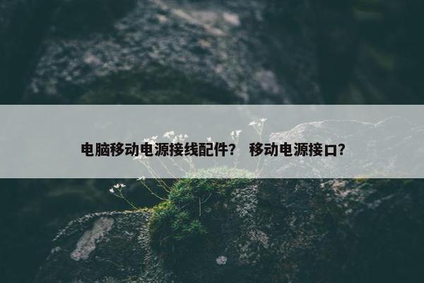 电脑移动电源接线配件? 移动电源接口? 电脑移动电源接线配件? 移动电源接口?