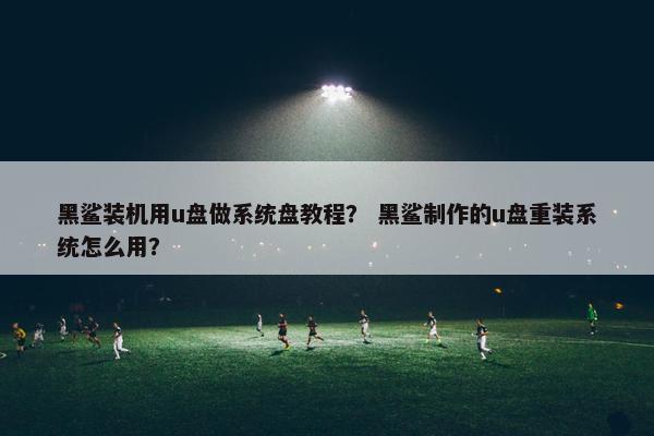 黑鲨装机用u盘做系统盘教程？ 黑鲨制作的u盘重装系统怎么用？
