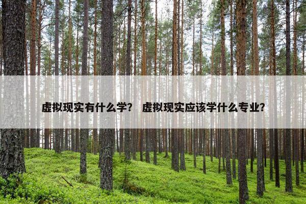 虚拟现实有什么学? 虚拟现实应该学什么专业?