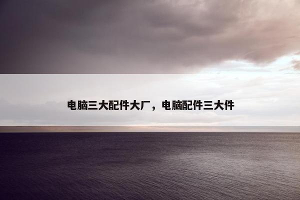 电脑三大配件大厂，电脑配件三大件