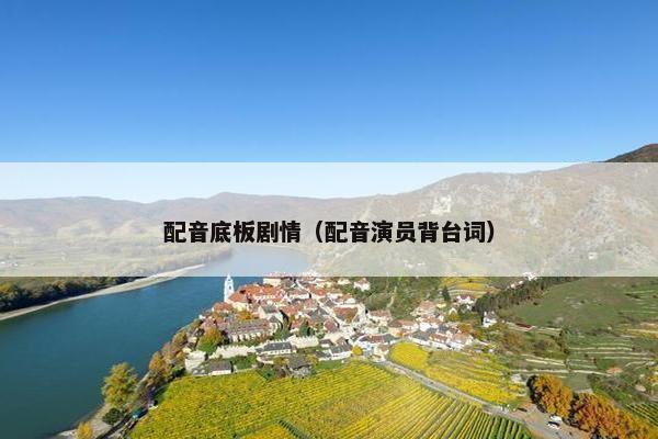 配音底板剧情(配音演员背台词) 配音底板剧情(配音演员背台词)