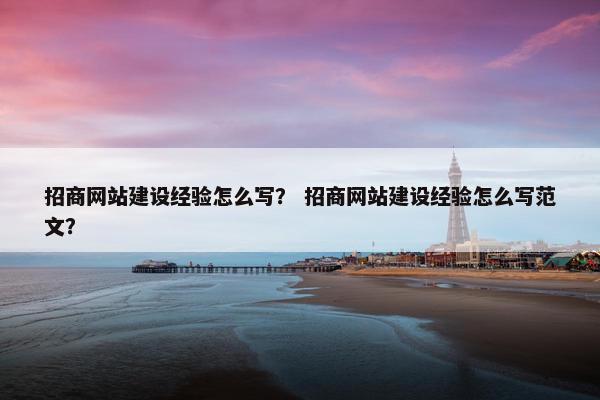 招商网站建设经验怎么写？ 招商网站建设经验怎么写范文？