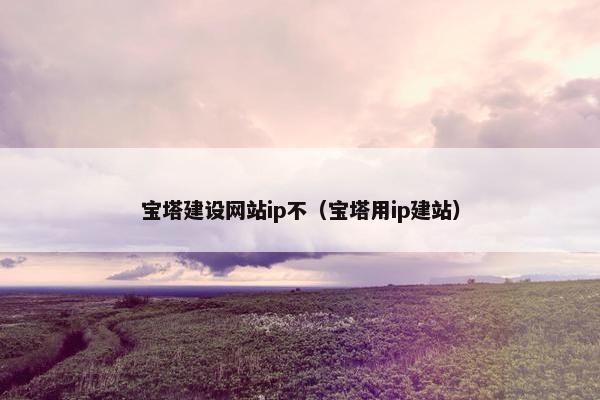 宝塔建设网站ip不（宝塔用ip建站）