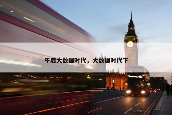 午后大数据时代，大数据时代下