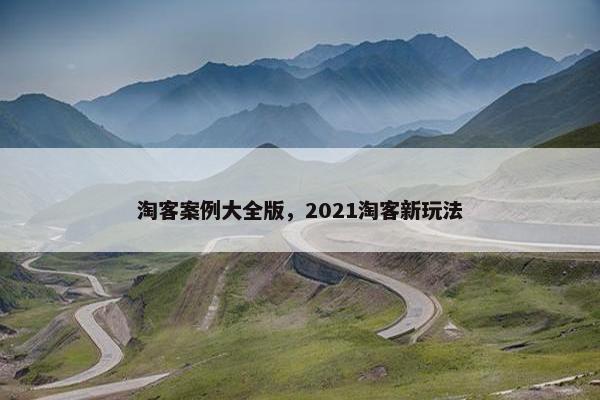 淘客案例大全版，2021淘客新玩法