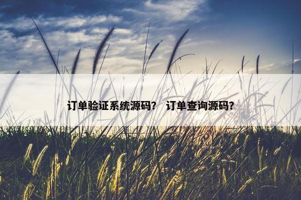 订单验证系统源码？ 订单查询源码？