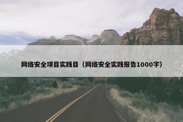网络安全项目实践目（网络安全实践报告1000字）