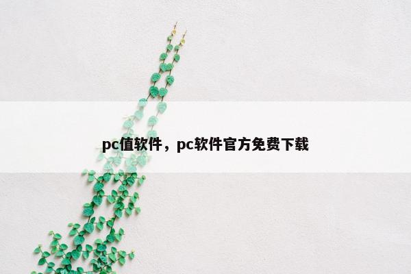 pc值软件，pc软件官方免费下载
