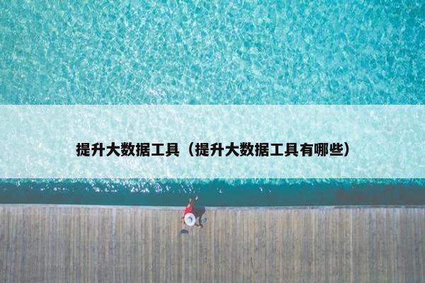 提升大数据工具（提升大数据工具有哪些）