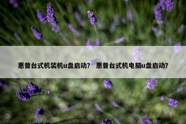 惠普台式机装机u盘启动？ 惠普台式机电脑u盘启动？