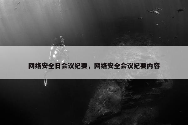 网络安全日会议纪要，网络安全会议纪要内容