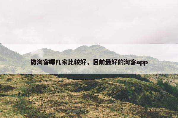 做淘客哪几家比较好，目前最好的淘客app
