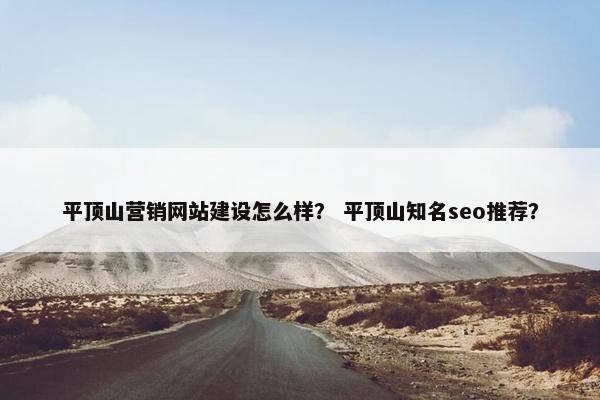 平顶山营销网站建设怎么样？ 平顶山知名seo推荐？