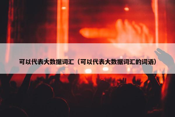 可以代表大数据词汇（可以代表大数据词汇的词语）