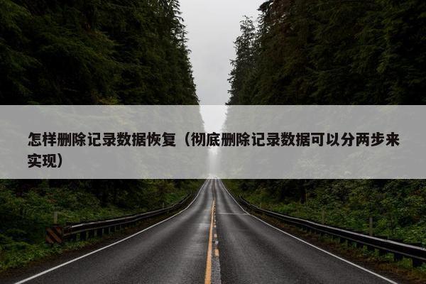 怎样删除记录数据恢复(彻底删除记录数据可以分两步来实现)