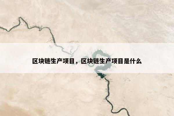 区块链生产项目,区块链生产项目是什么