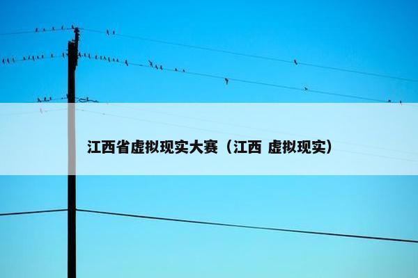 江西省虚拟现实大赛（江西 虚拟现实）