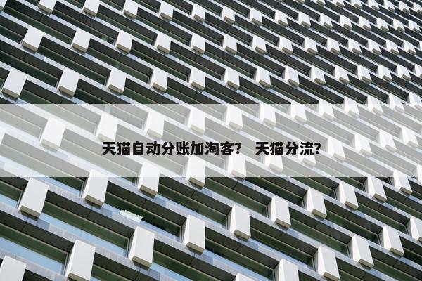 天猫自动分账加淘客? 天猫分流? 天猫自动分账加淘客? 天猫分流?