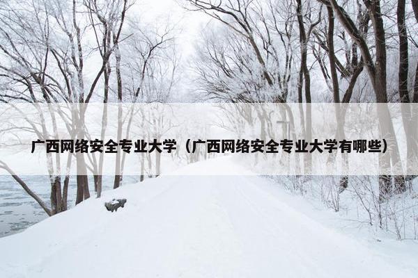 广西网络安全专业大学（广西网络安全专业大学有哪些）