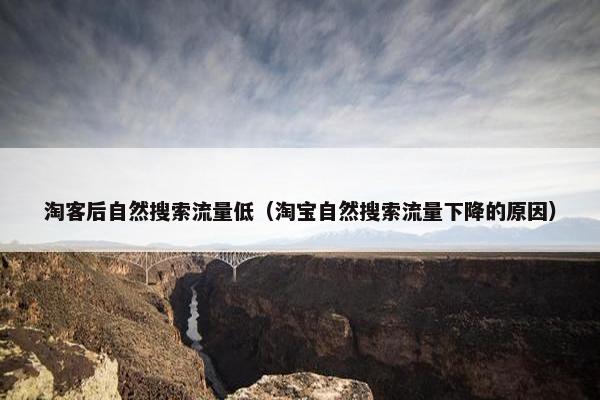 淘客后自然搜索流量低（淘宝自然搜索流量下降的原因）