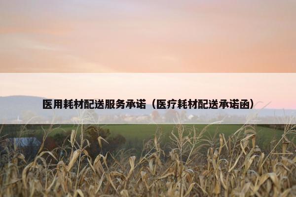 医用耗材配送服务承诺（医疗耗材配送承诺函）