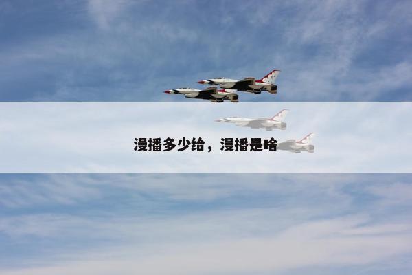 漫播多少给,漫播是啥