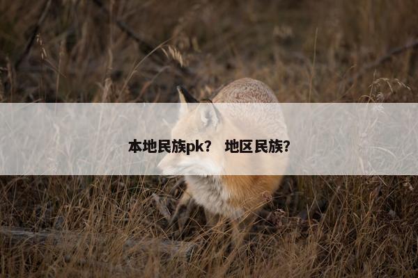 本地民族pk？ 地区民族？