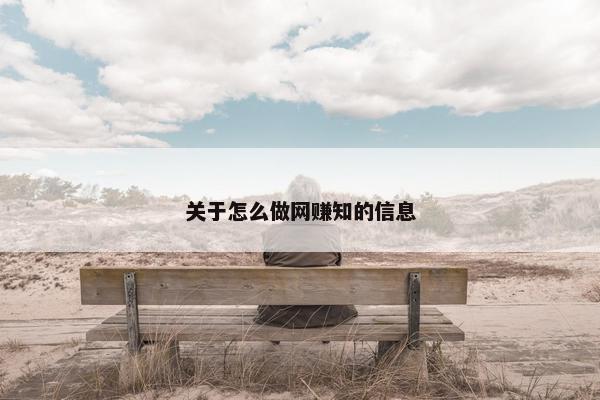 关于怎么做网赚知的信息