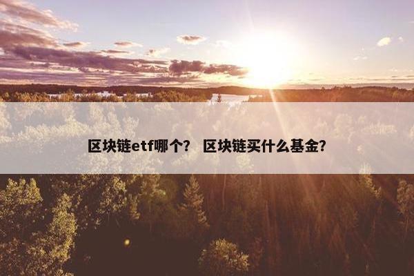 区块链etf哪个? 区块链买什么基金? 区块链etf哪个? 区块链买什么基金?