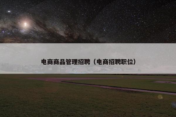电商商品管理招聘（电商招聘职位）