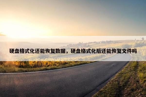 硬盘格式化还能恢复数据，硬盘格式化后还能恢复文件吗