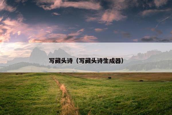 写藏头诗(写藏头诗生成器) 写藏头诗(写藏头诗生成器)