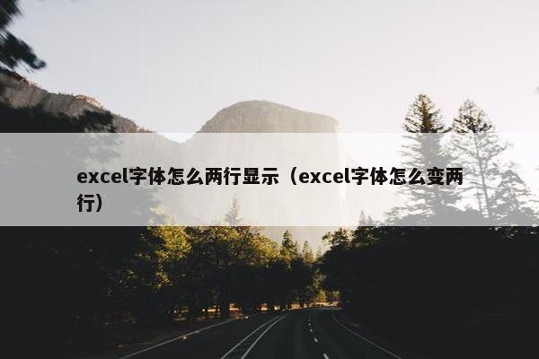 excel字体怎么两行显示(excel字体怎么变两行) excel字体怎么两行显示(excel字体怎么变两行)