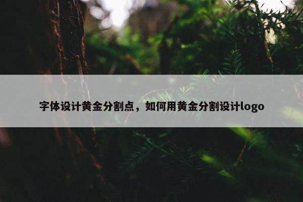 字体设计黄金分割点，如何用黄金分割设计logo