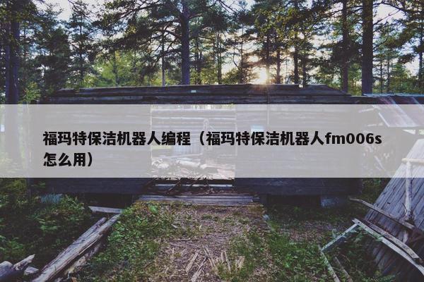 福玛特保洁机器人编程（福玛特保洁机器人fm006s怎么用）