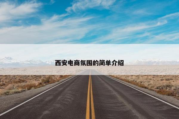 西安电商氛围的简单介绍