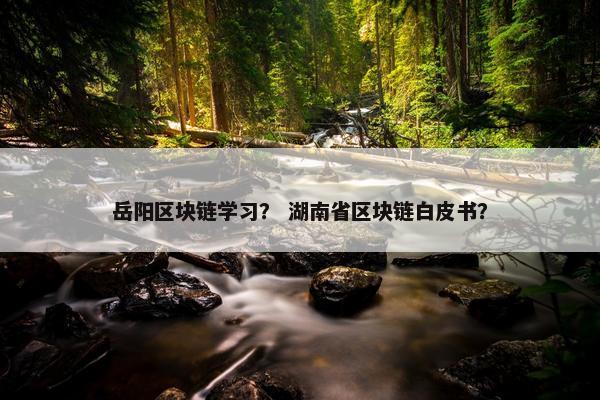 岳阳区块链学习? 湖南省区块链白皮书? 岳阳区块链学习? 湖南省区块链白皮书?