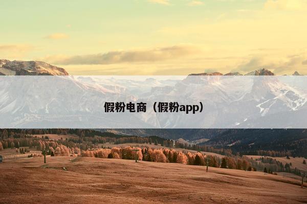 假粉电商（假粉app）