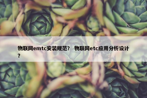 物联网emtc安装规范？ 物联网etc应用分析设计？